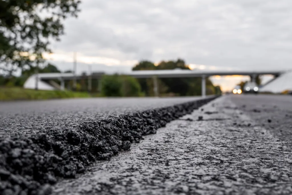 roadway being paved